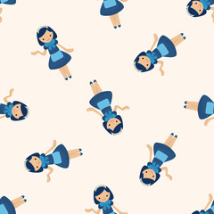 waiter , cartoon seamless pattern background