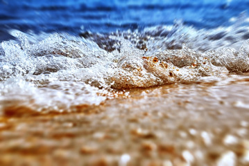 Sea shore in splashing motion