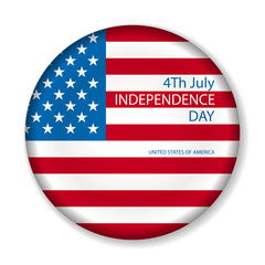 Independence day American signs hanging with chain, vector illustration