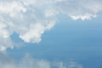 Naklejka na ściany i meble Reflection of blue sky