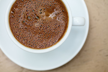 Greek coffee cup close-up