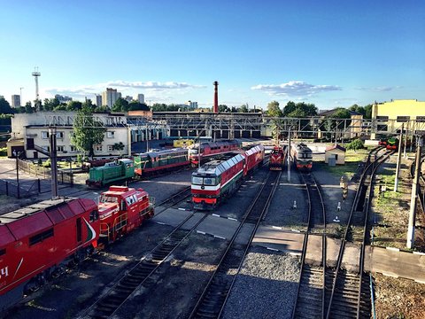 Truck railways station
