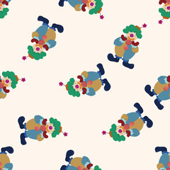 clowns , cartoon seamless pattern background