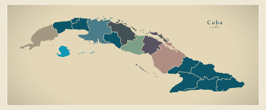 Modern Map - Cuba with provinces CU
