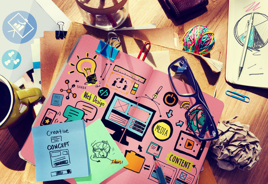 Web Design Media Content Light Bulb Inspiration Concept