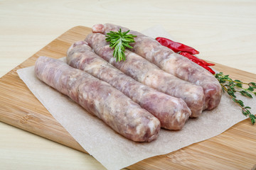 Handmade sausages for grill