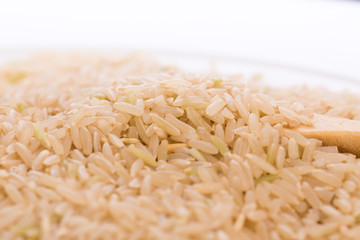 Brown rice close up.