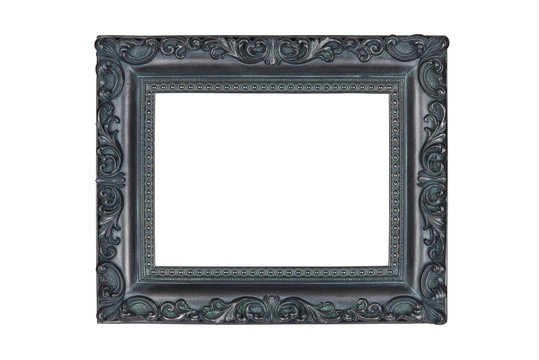 Vintage picture frame isolated over white with clipping path.