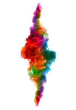 Colorful Ink in Water. Rainbow of Colors. Color Explosion