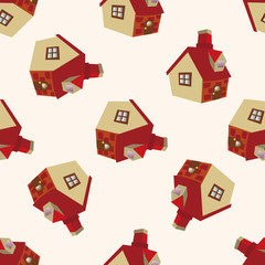 Building house,, cartoon seamless pattern background