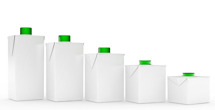 milk or juice is packaged. The 3d rendering.
