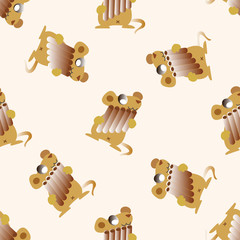 animal mouse playing instrument cartoon , cartoon seamless pattern background