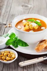 Pumpkin soup with pumpkin Seeds