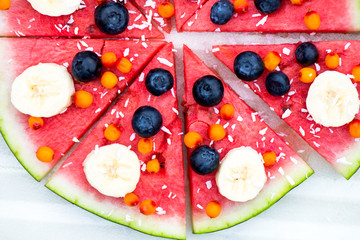 Vegan Snack from Watermelon, Fruits and Berries - blueberry, shr