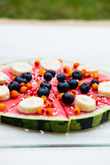 Vegan Snack from Watermelon, Fruits and Berries - blueberries, s