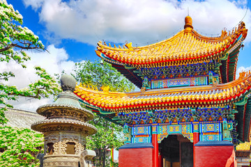 Obraz premium Beautiful View of Yonghegong Lama Temple.Beijing. Lama Temple is