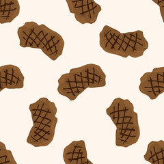 barbecue steak , cartoon seamless pattern background
