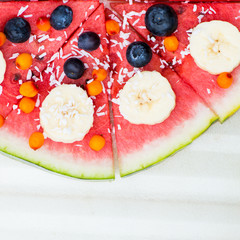 Vegan Snack from Watermelon, Fruits and Berries - blueberries