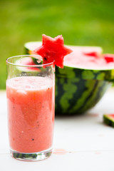 Healthy Watermelon Smoothie with Strawberries