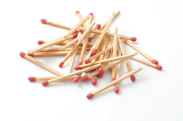 Matches on white background
