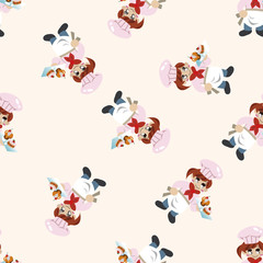 chef , cartoon seamless pattern background