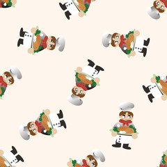 chef , cartoon seamless pattern background