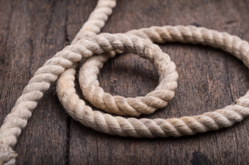 rope on a wood desk