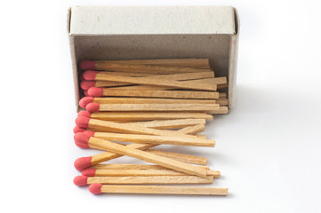 Matches on white background
