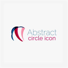 Clean elegant circle shaped abstract geometric logo. Universal