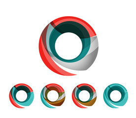 Set of abstract geometric company logo ring, circle