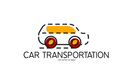 Color line icon for flat design. Car transportation