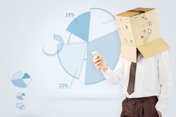 Composite image of anonymous businessman with his smartphone