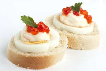 Caviar sandwiches