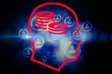 Composite image of money on the brain