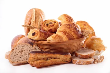 Vlies Fototapete Bäckerei Auswahl an Brot und Gebäck