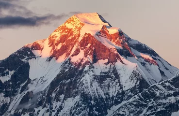 Photo sur Plexiglas Dhaulagiri Evening panoramic view of mount Dhaulagiri - Nepal