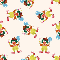 circus clown , cartoon seamless pattern background