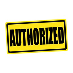 Authorized black stamp text on yellow