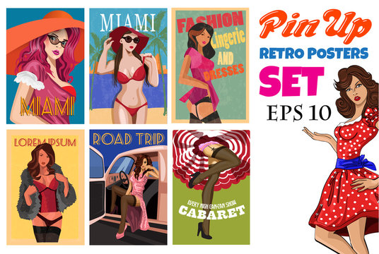 Vector collection of pin up girls