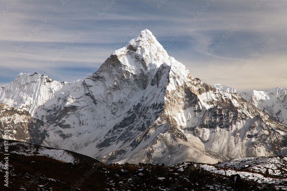 Poster evening view of ama dablam