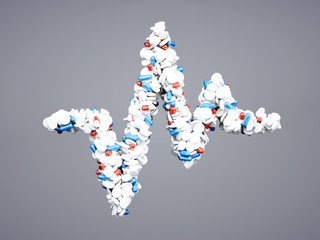 Pharmaceutical pulse sign - with included clipping path