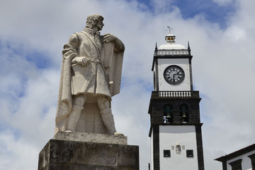 Denkmal Gonzalo velho Cabral in Ponta Delgada, Azoren