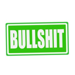 BULLSHIT white stamp text on green