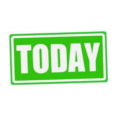 TODAY white stamp text on green