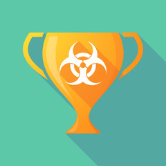 Long shadow trophy icon with a biohazard sign