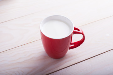 red cup of milk