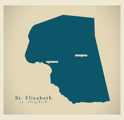 Modern Map - St. Elizabeth JM