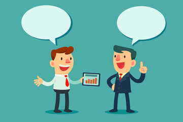 two businessmen discussing