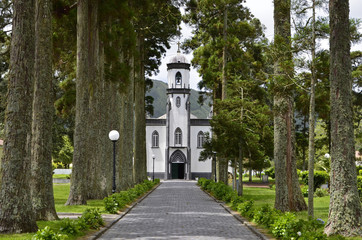 Naklejka premium Kirche Sao Nicolau in Sete Cidades, Azoren