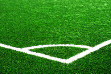 Fototapeta premium corner angle on soccer grass